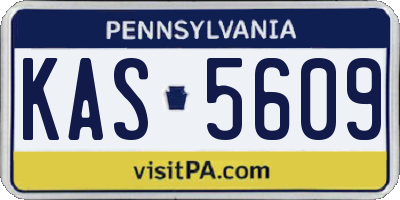 PA license plate KAS5609
