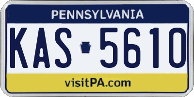 PA license plate KAS5610