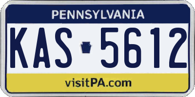 PA license plate KAS5612