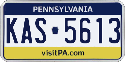 PA license plate KAS5613