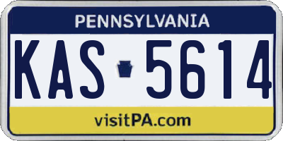 PA license plate KAS5614