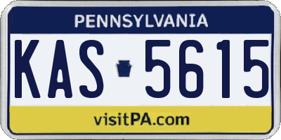 PA license plate KAS5615