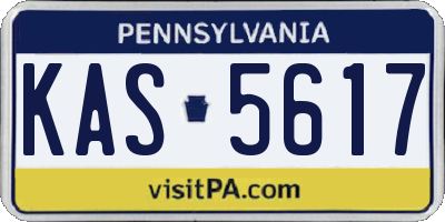 PA license plate KAS5617