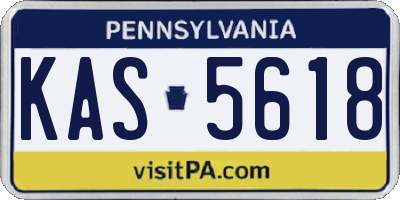 PA license plate KAS5618