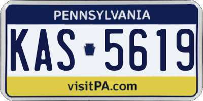PA license plate KAS5619