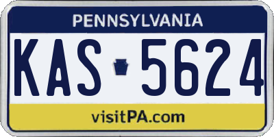 PA license plate KAS5624