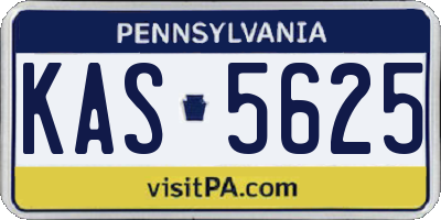 PA license plate KAS5625