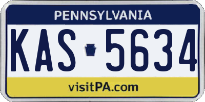 PA license plate KAS5634
