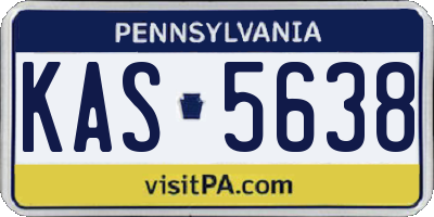 PA license plate KAS5638