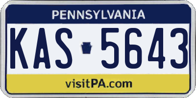PA license plate KAS5643