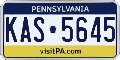 PA license plate KAS5645