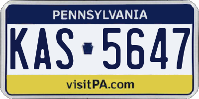 PA license plate KAS5647
