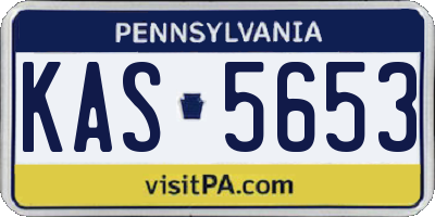 PA license plate KAS5653