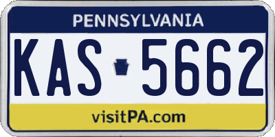 PA license plate KAS5662
