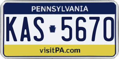 PA license plate KAS5670