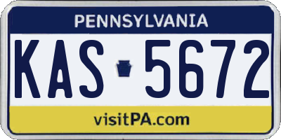 PA license plate KAS5672
