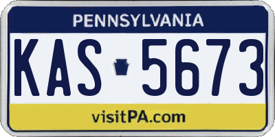 PA license plate KAS5673