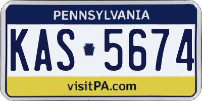 PA license plate KAS5674