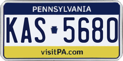 PA license plate KAS5680