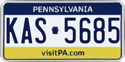 PA license plate KAS5685