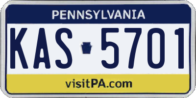 PA license plate KAS5701
