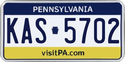 PA license plate KAS5702