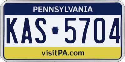 PA license plate KAS5704