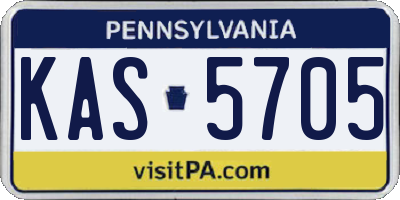 PA license plate KAS5705