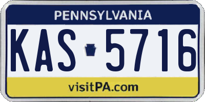 PA license plate KAS5716