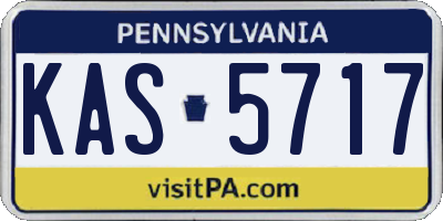 PA license plate KAS5717
