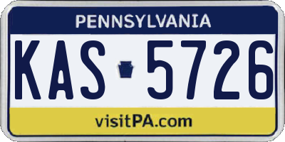 PA license plate KAS5726