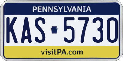 PA license plate KAS5730
