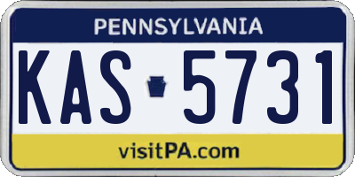 PA license plate KAS5731