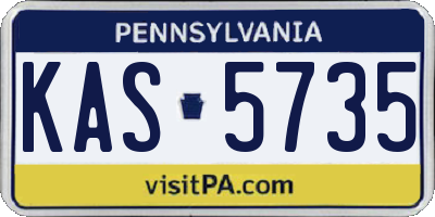PA license plate KAS5735