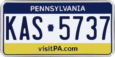 PA license plate KAS5737