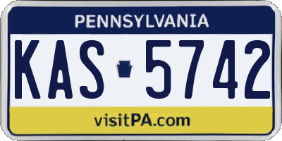 PA license plate KAS5742