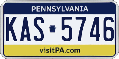 PA license plate KAS5746