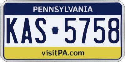 PA license plate KAS5758
