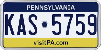 PA license plate KAS5759