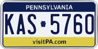 PA license plate KAS5760