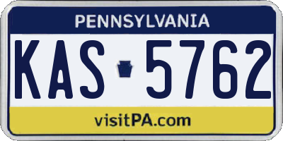 PA license plate KAS5762
