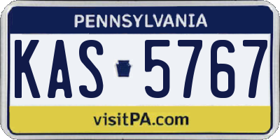 PA license plate KAS5767