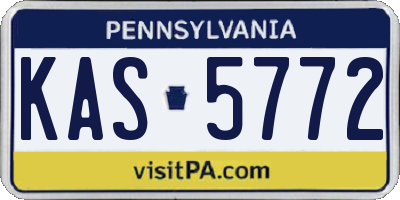 PA license plate KAS5772