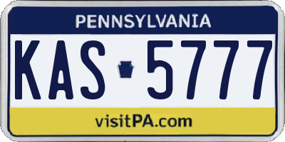PA license plate KAS5777
