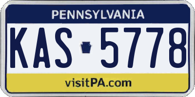 PA license plate KAS5778