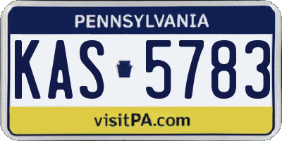 PA license plate KAS5783