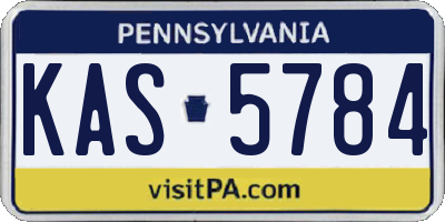 PA license plate KAS5784