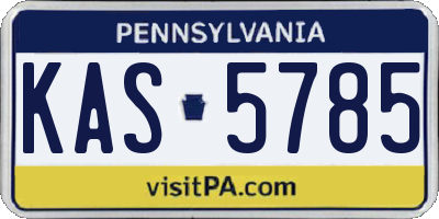 PA license plate KAS5785