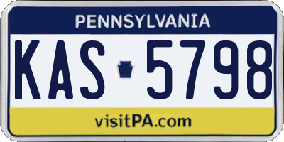 PA license plate KAS5798
