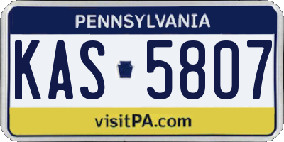 PA license plate KAS5807